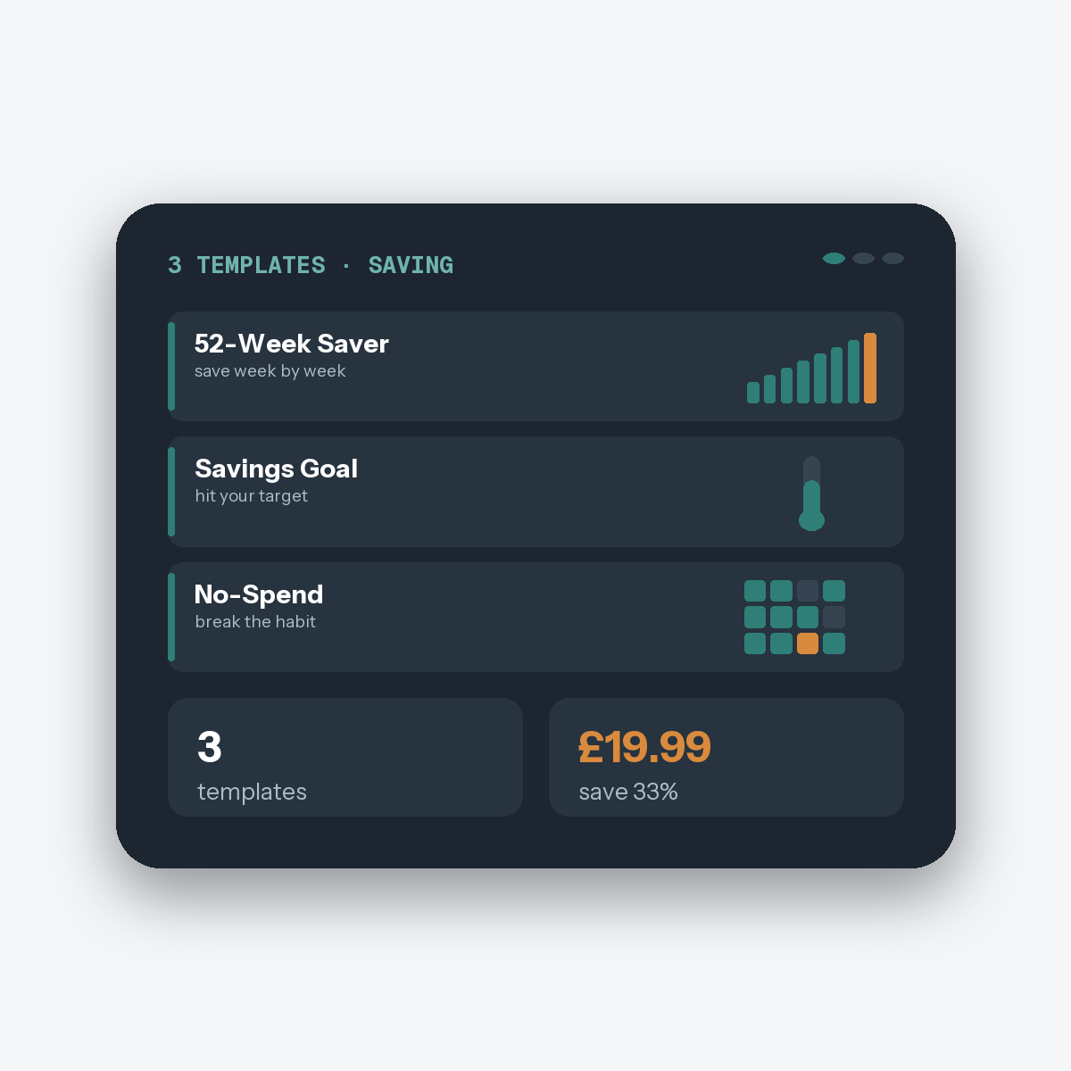Savings Booster — dashboard preview